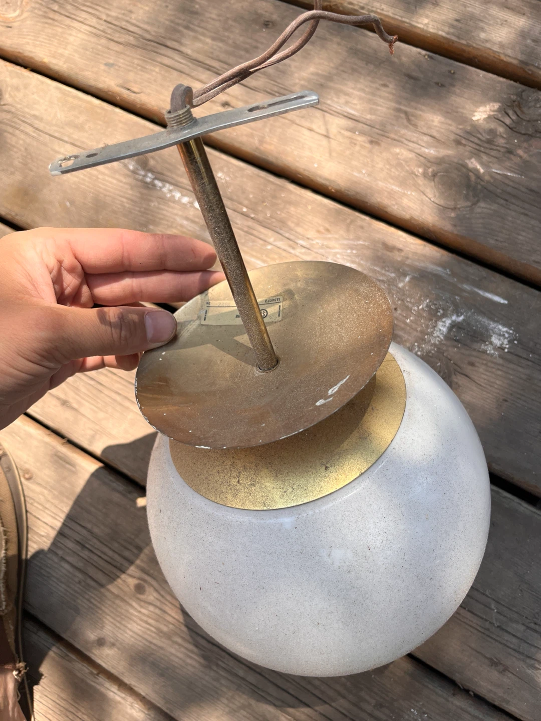 White Globe Ceiling Light Fixture - photo 2