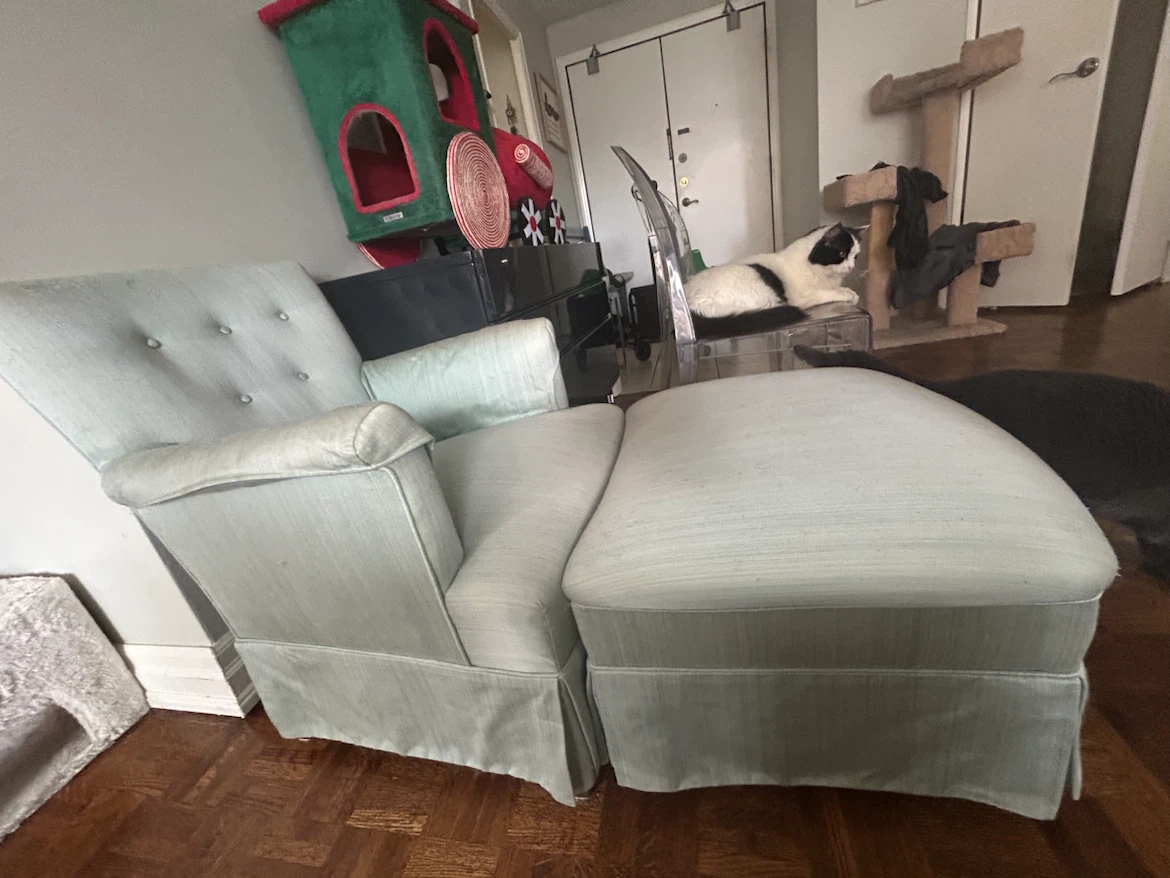Mint Green Armchair and Ottoman Set - photo 5