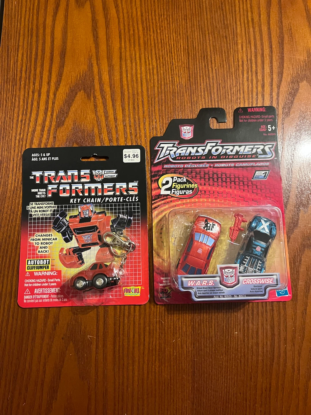 VINTAGE (2001-02) TRANSFORMER 2 PACK & KEYCHAIN