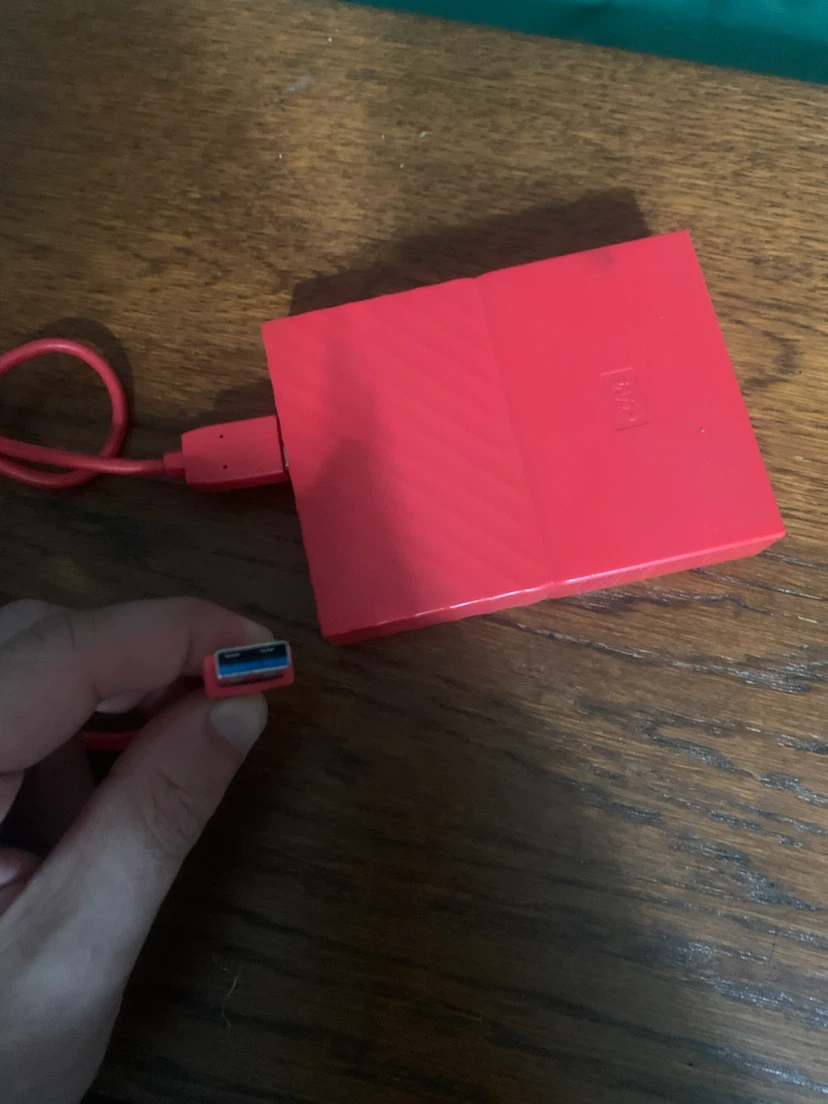 Red WD My Passport Portable External Hard Drive