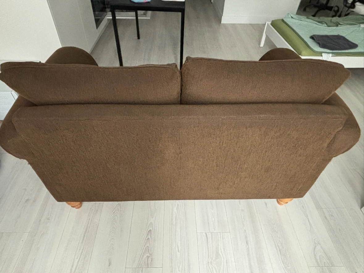 Brown Corduroy Loveseat Sofa - photo 2