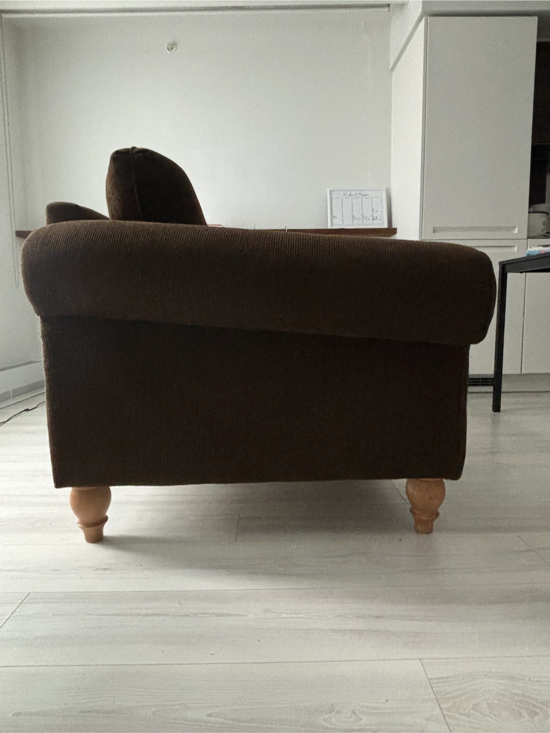 Brown Corduroy Loveseat Sofa - photo 3