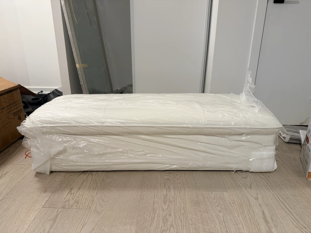 BRAND NEW IN BOX: Faux Leather Upholstered Storage Bench