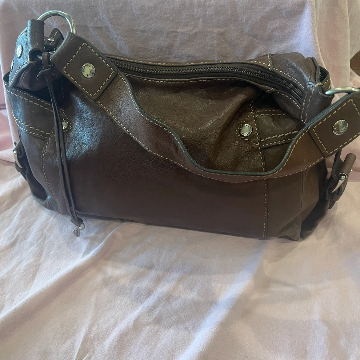 Fossil Brown Leather Hobo Purse