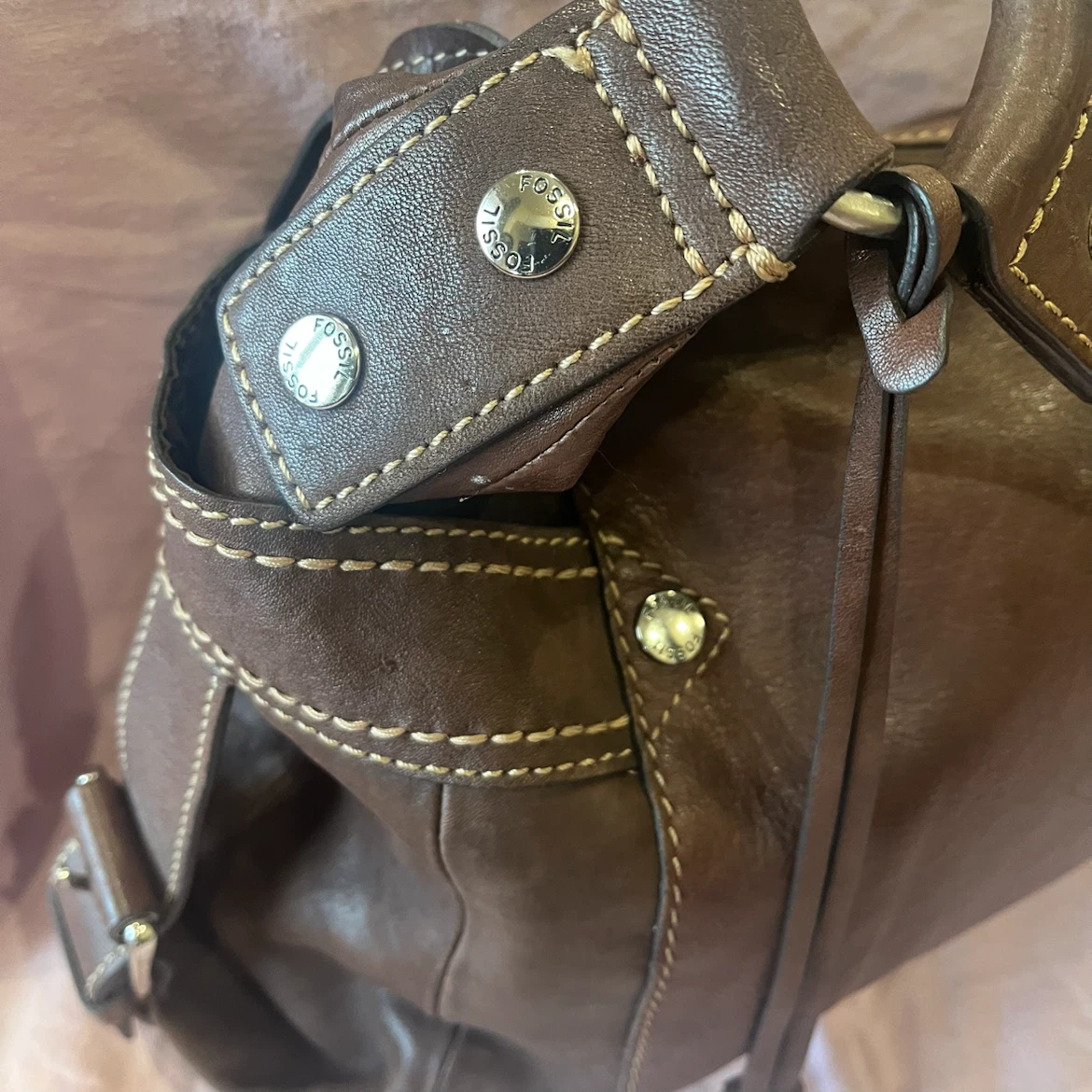 Fossil Brown Leather Hobo Purse - photo 2