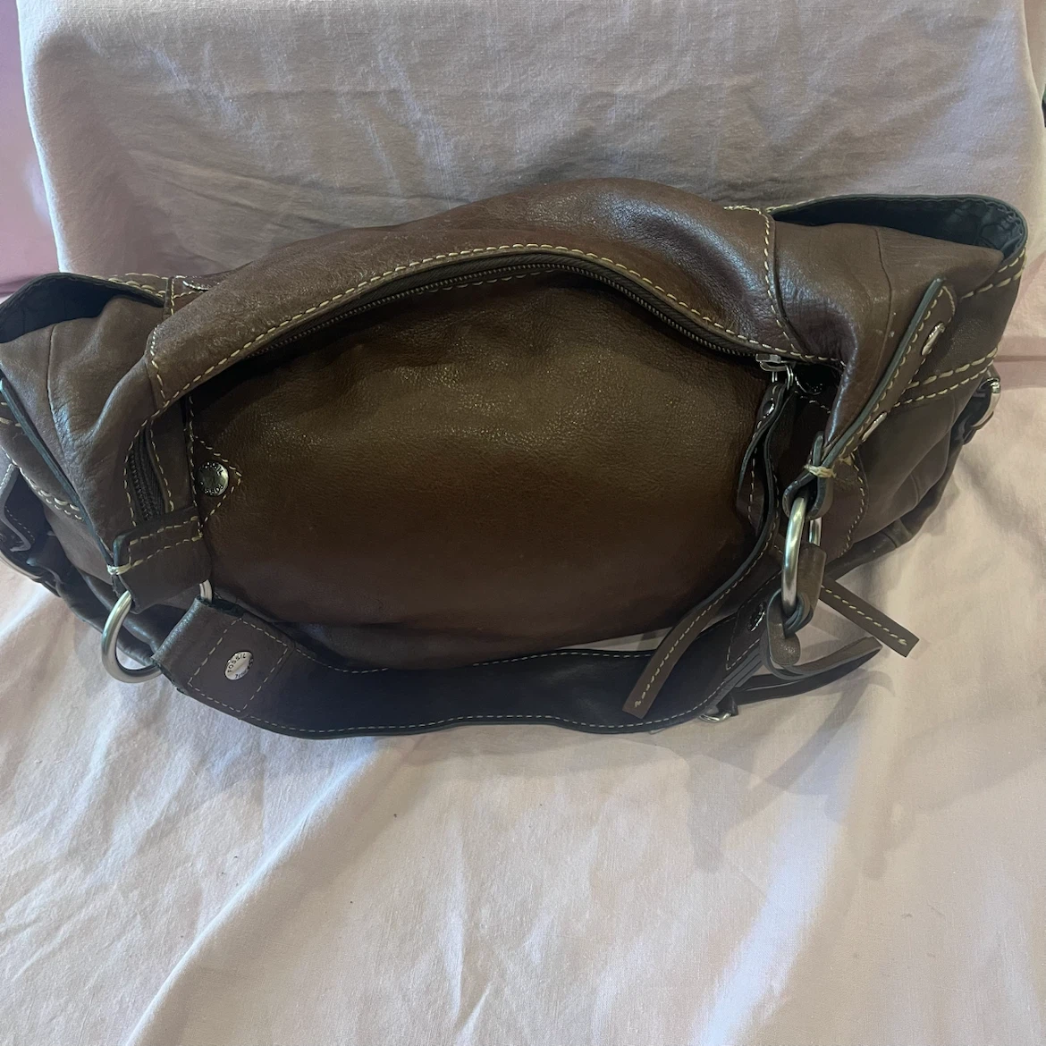 Fossil Brown Leather Hobo Purse - photo 5