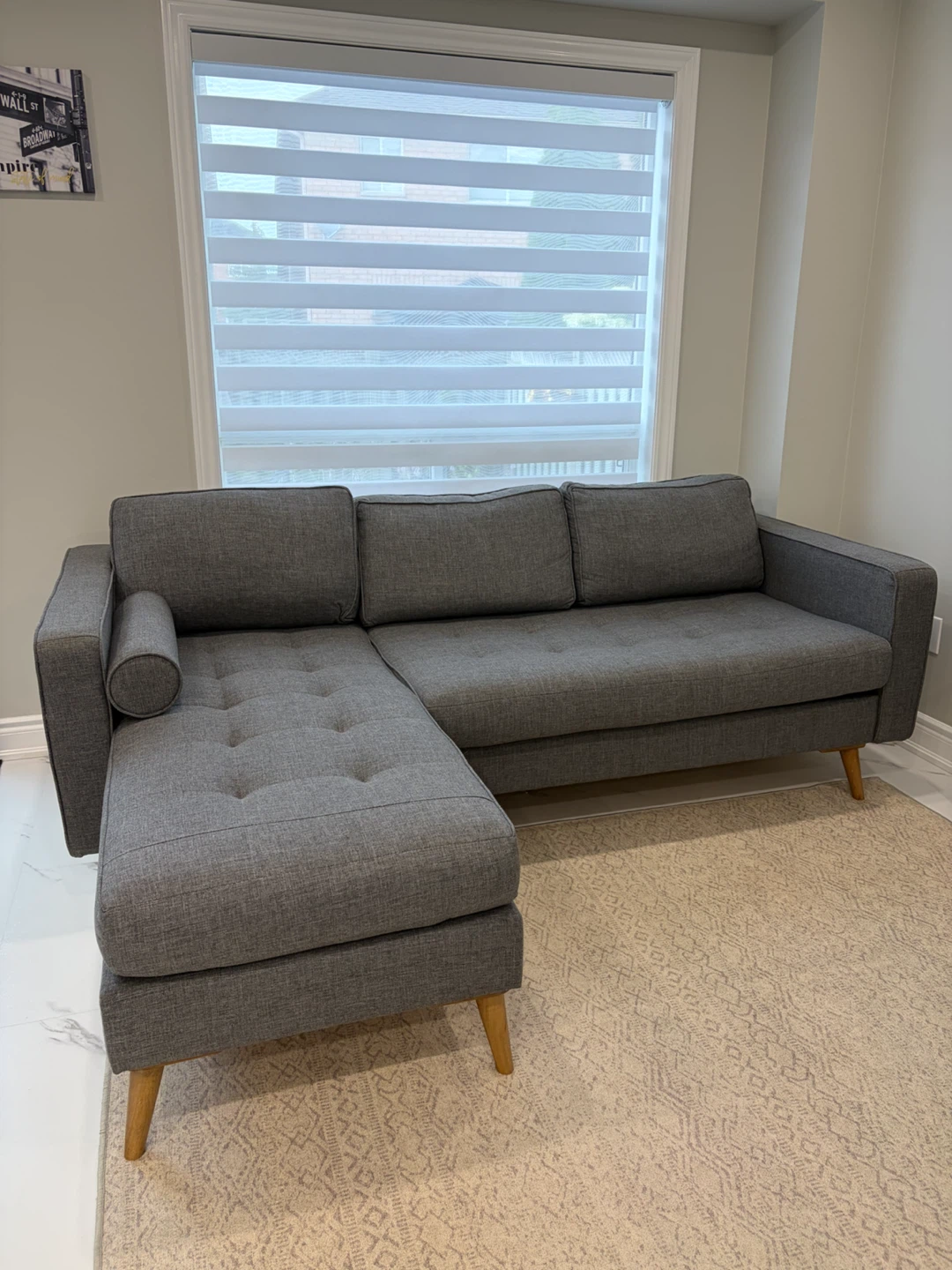 Grey Sectional Sofa with Chaise
