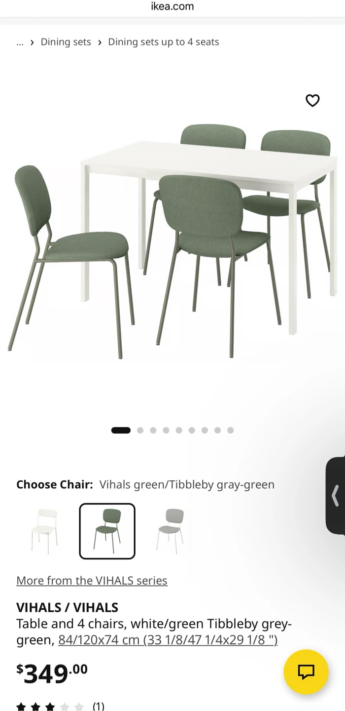 IKEA VIHALS Dining Table and 4 Chairs