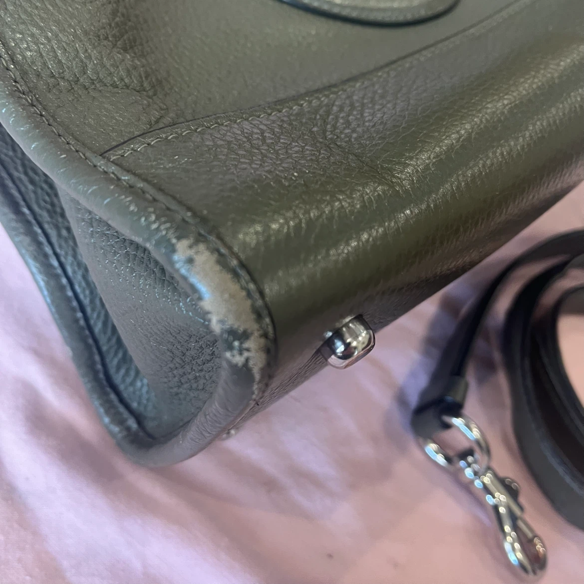 Coach Leather Tote Bag - Olive Green - photo 5
