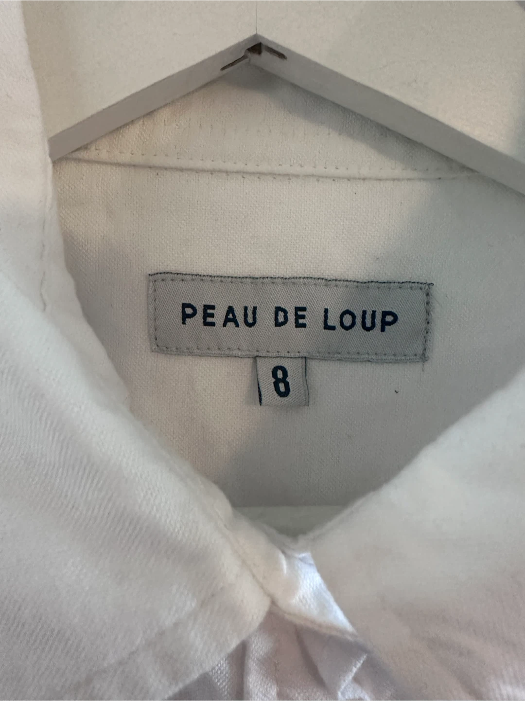 Peau de Loup White Button-Up Shirt - Size 8 - photo 2