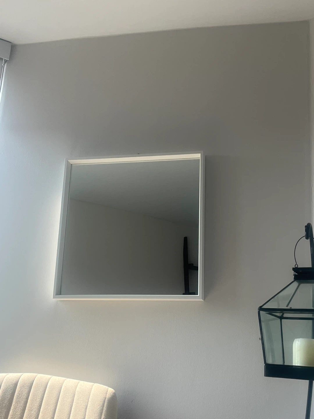 Modern Square Mirror with White Frame - photo 2