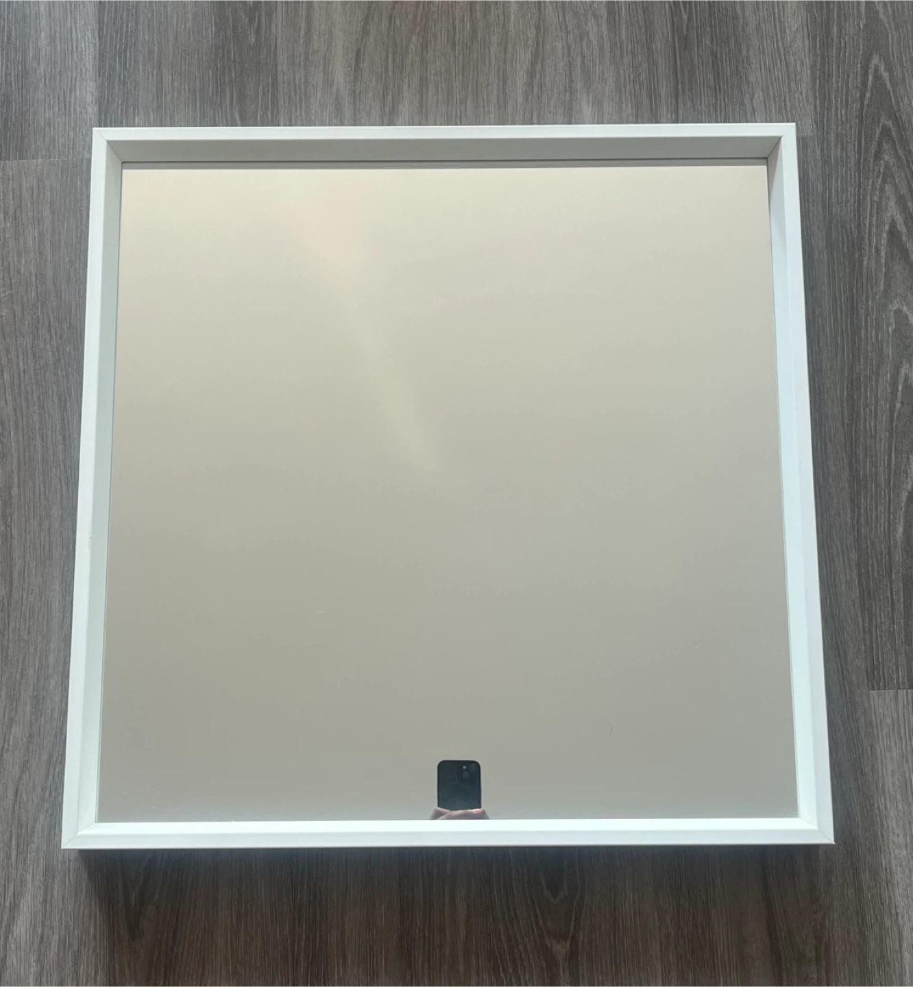 Modern Square Mirror with White Frame - photo 3