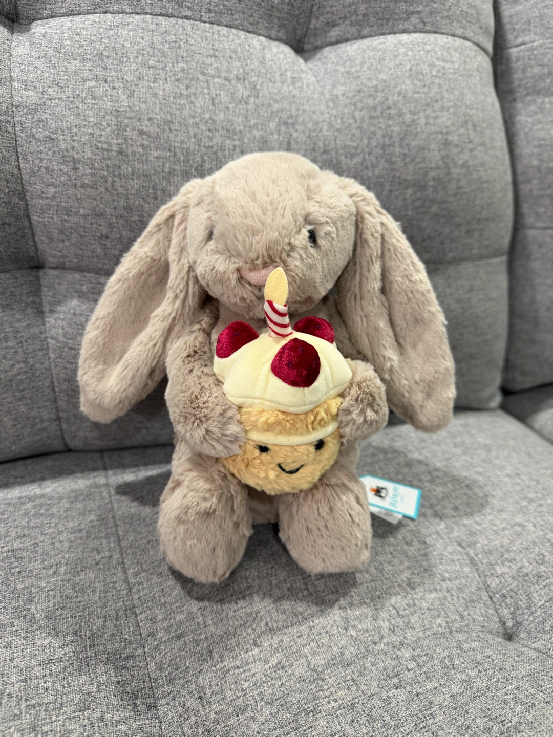 Jellycat Bashful Beige Bunny 'Birthday' Plush Toy
