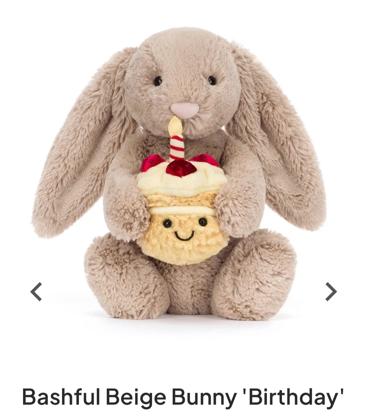 Jellycat Bashful Beige Bunny 'Birthday' Plush Toy - photo 2