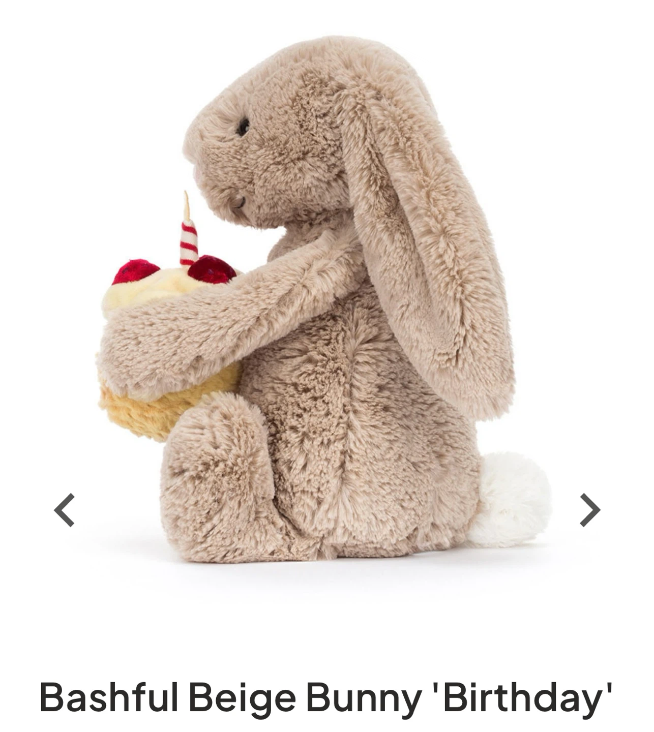 Jellycat Bashful Beige Bunny 'Birthday' Plush Toy - photo 4
