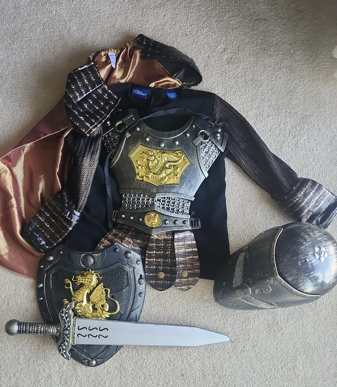 Like-New Kids Dragon Knight Costume Set (Fits ~5 Years Old)