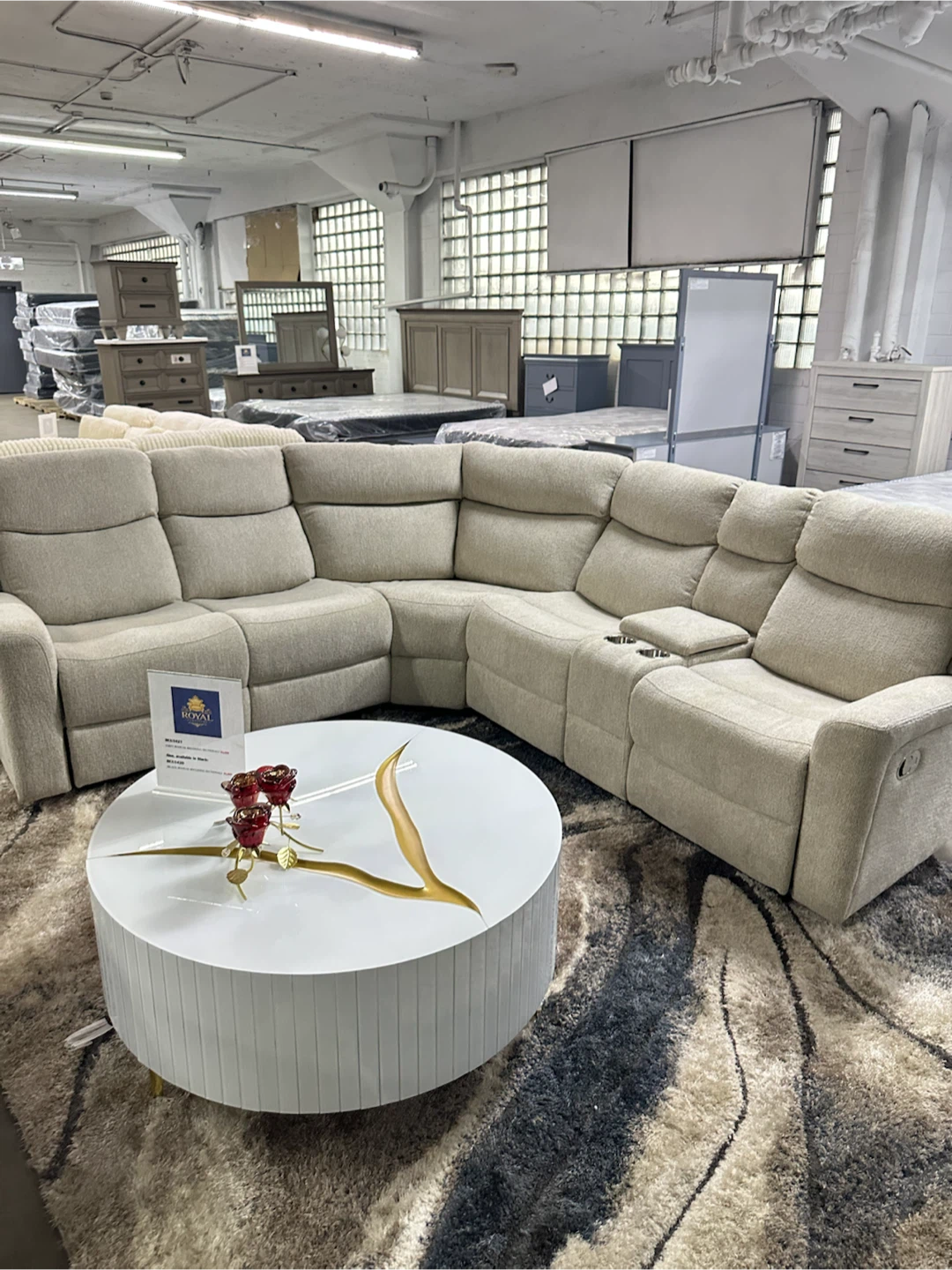 Grey manual reclining sectional