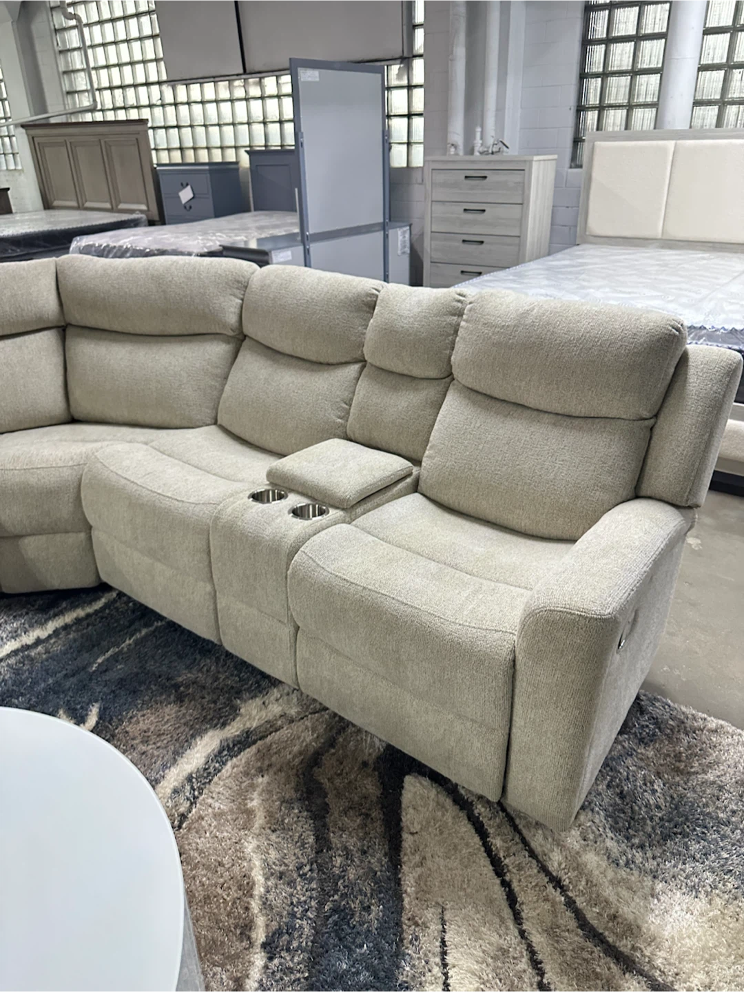 Grey manual reclining sectional - photo 2