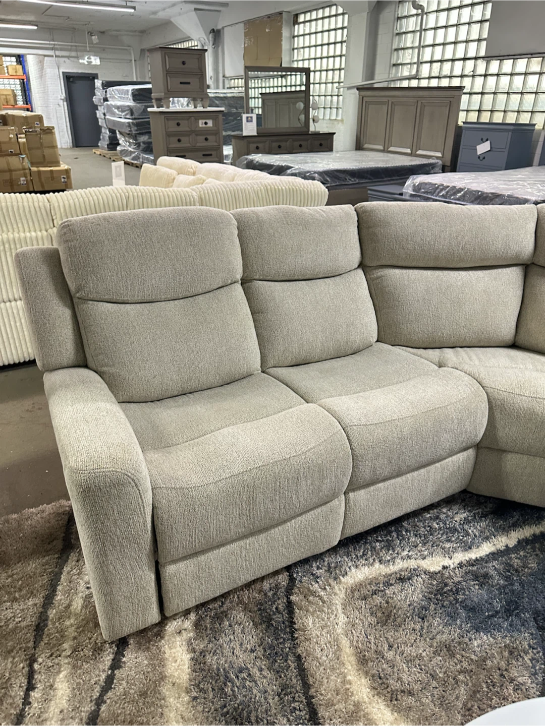 Grey manual reclining sectional - photo 3