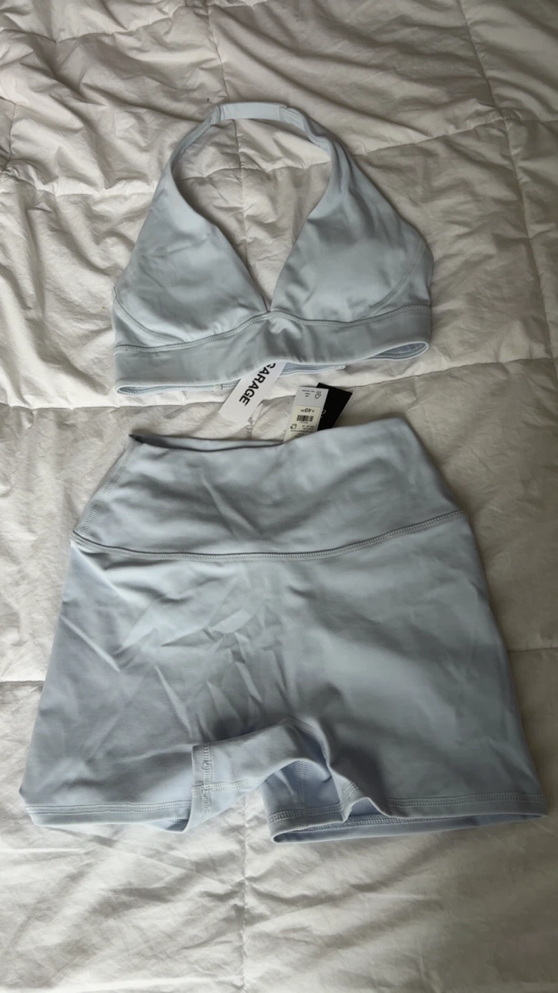 Garage Light Blue Halter Top and Shorts Set
