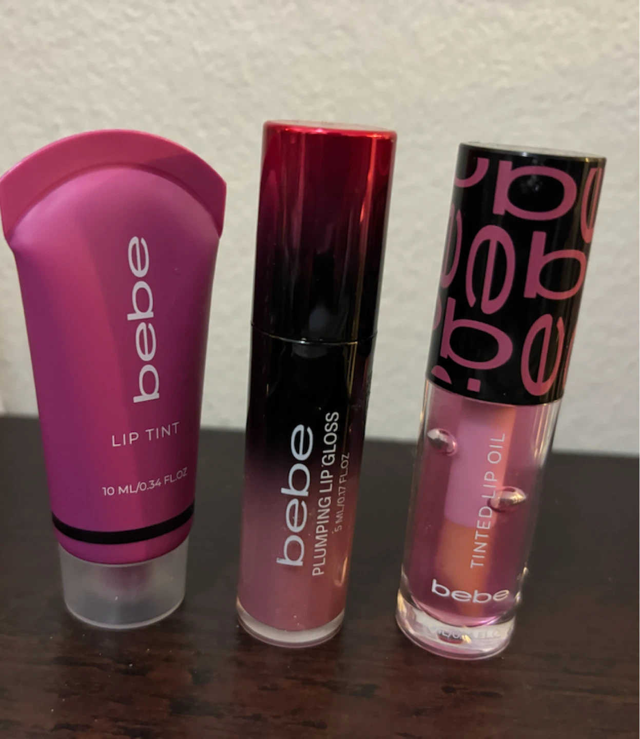 NEW-3pcs-Bebe Lip Tint, Lip Gloss, and Tinted Lip Oil Set