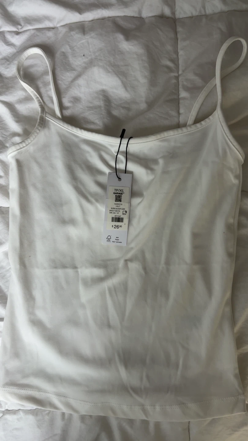 Garage tops red and white Spaghetti Strap Tank Top - photo 2