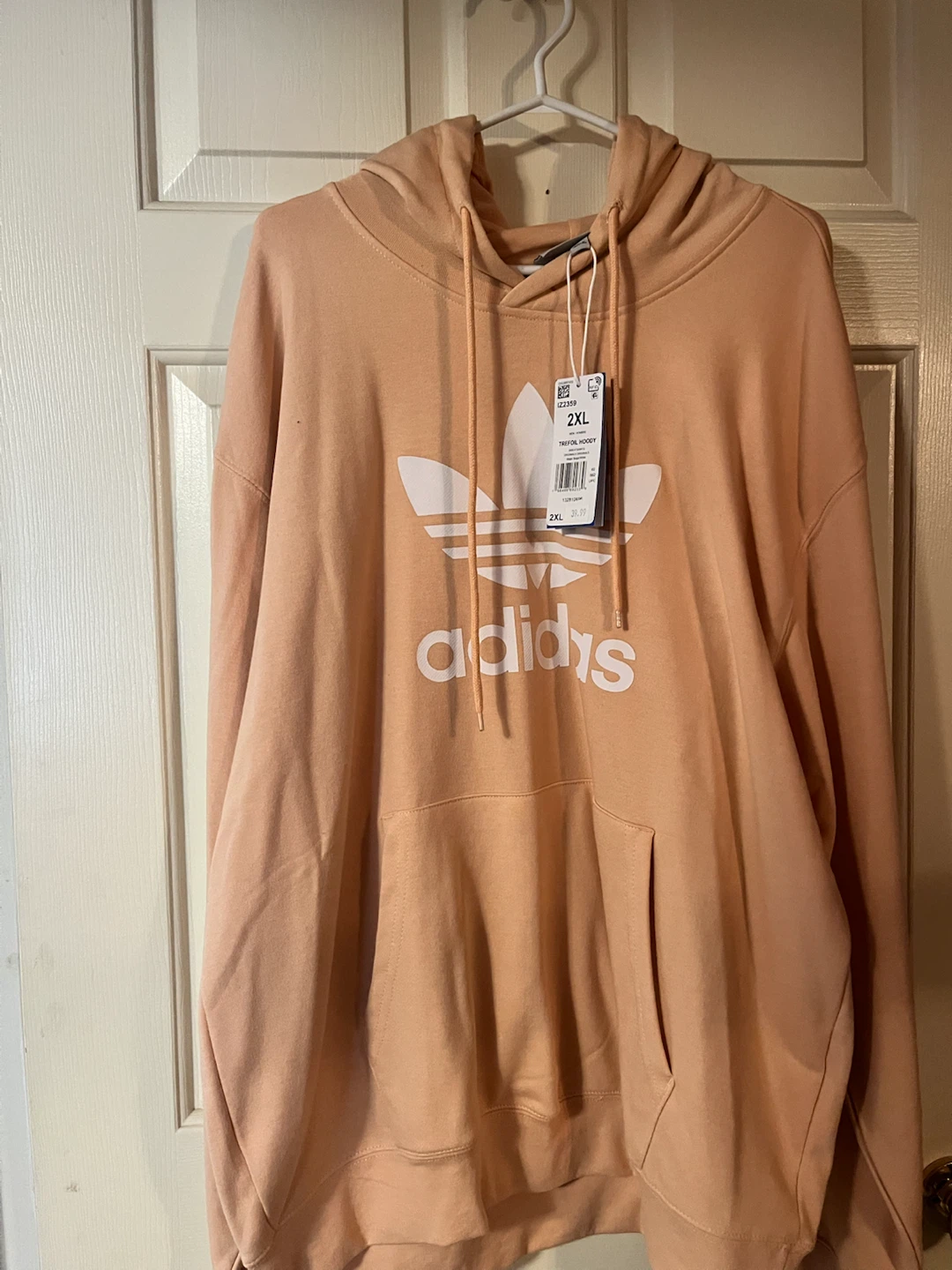 Adidas Trefoil Hoodie Size 2XL Peach