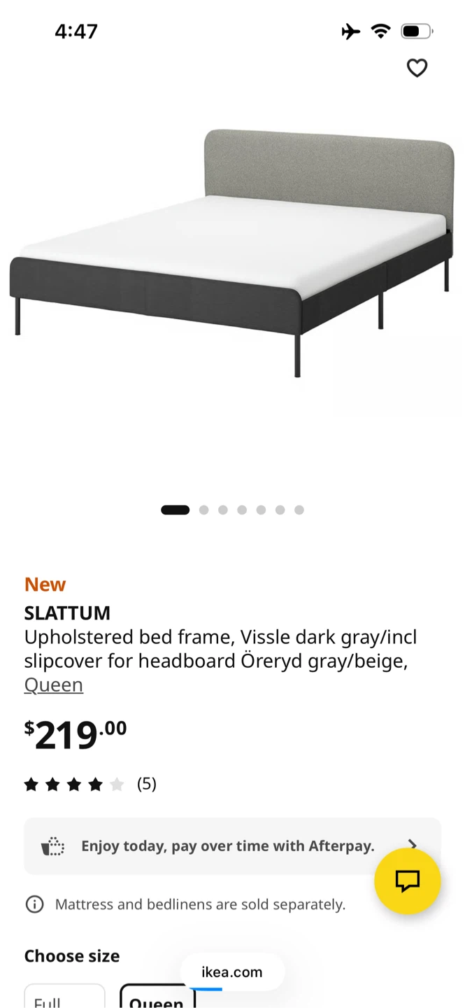 IKEA SLATTUM Upholstered Bed Frame Queen Size - photo 5