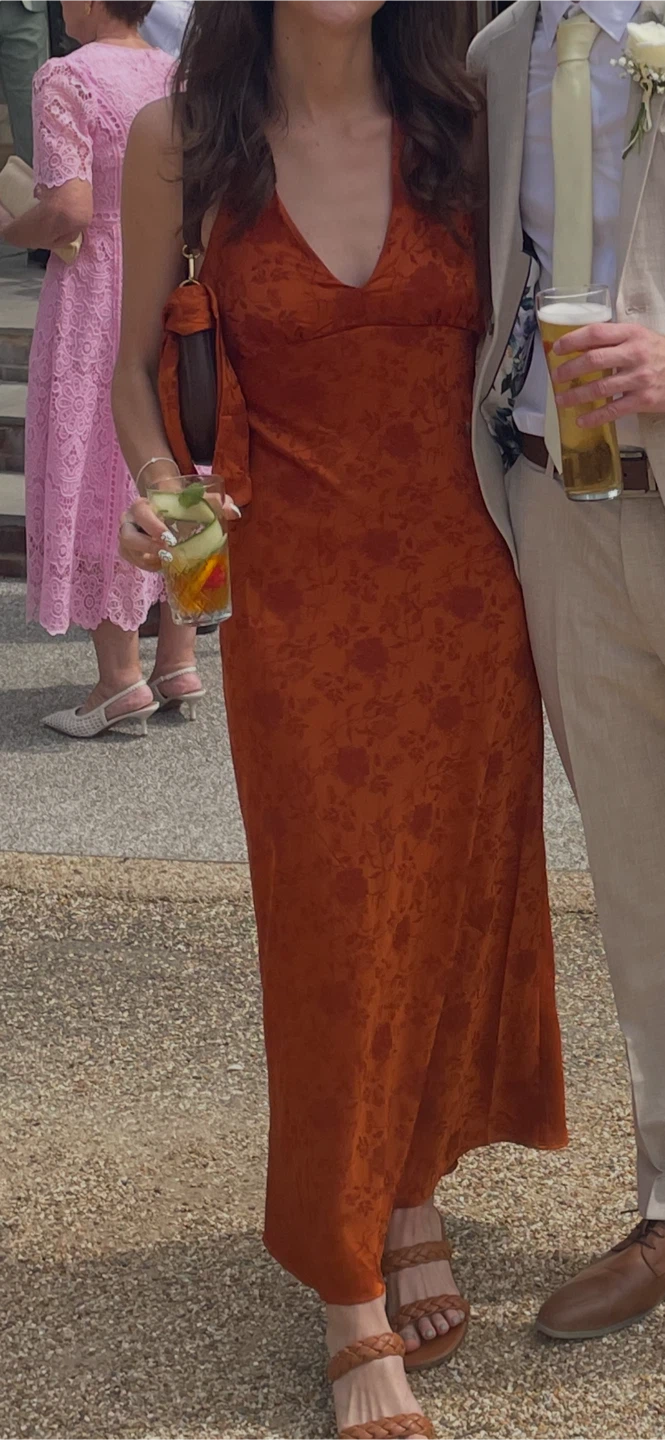 Orange Floral Maxi Dress