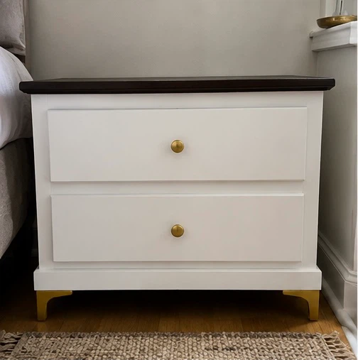Real Pine, Modern Cream & Walnut 3-Piece Bedroom Set - photo 3