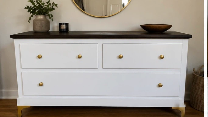 Real Pine, Modern Cream & Walnut 3-Piece Bedroom Set - photo 5