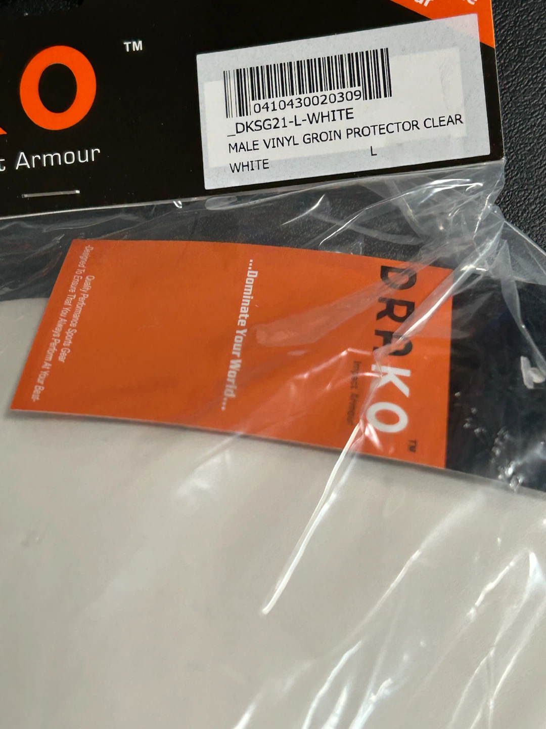 Drako Impact Armour Male Vinyl Groin Protector - White, Size L - photo 3