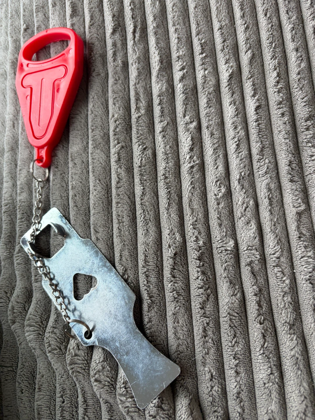 Red Plastic & Metal Door Lock