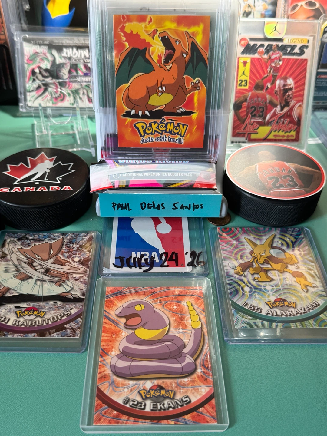 Pokemon Trading Cards - Charizard, Ekans, Kabutops, Alakazam