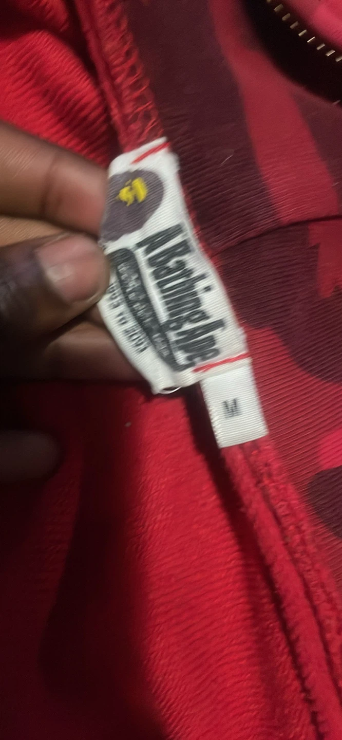 BAPE Red Camo Shark Full Zip Hoodie - photo 4