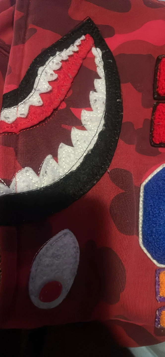 BAPE Red Camo Shark Full Zip Hoodie - photo 5