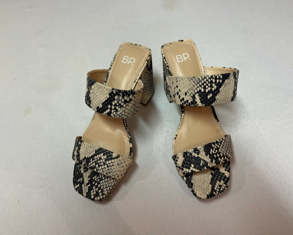 7 - BP. Snake Print Block Heel Mules