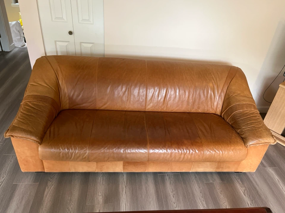 Brown Leather Sofa - photo 2