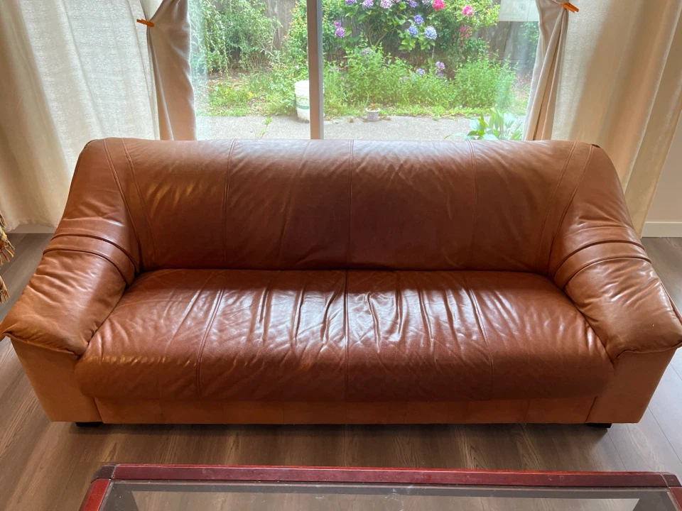 Brown Leather Sofa - photo 4