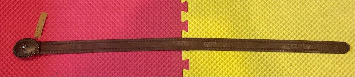 Brown Leather Belt with Oval Buckle