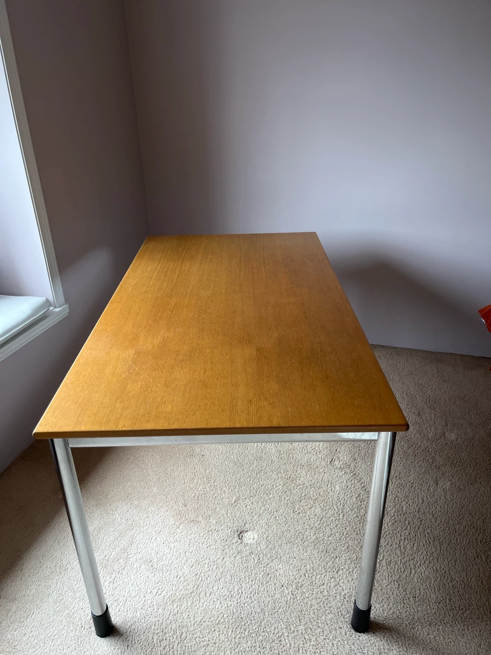Wooden Top Desk with Metal Legs