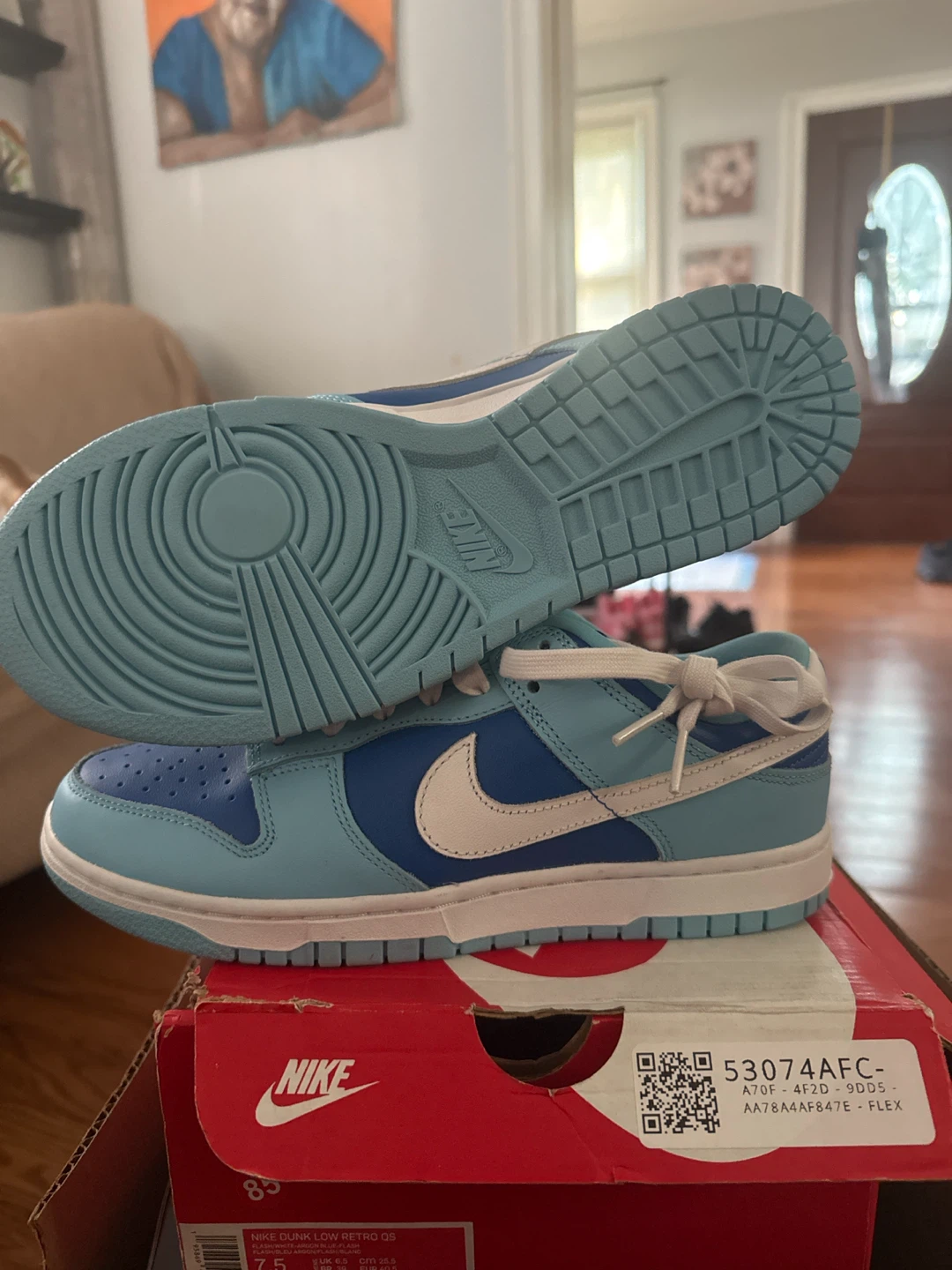 Nike Dunk Low Retro QS (US 7.5) "Ocean Bliss" - photo 3