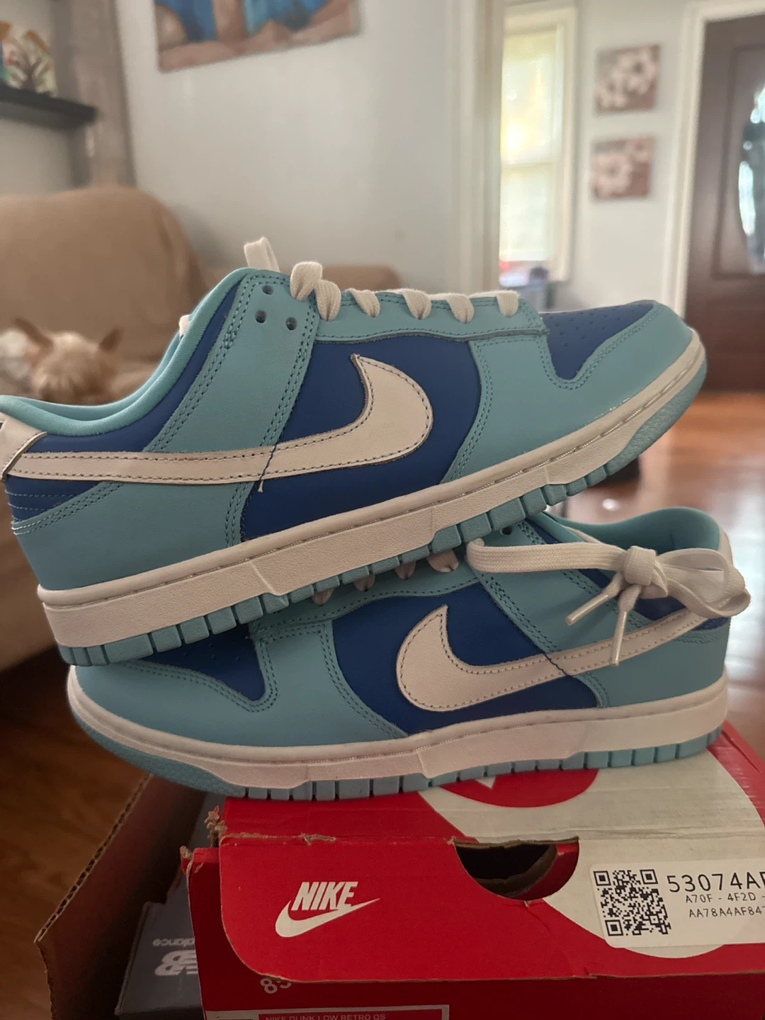 Nike Dunk Low Retro QS (US 7.5) "Ocean Bliss" - photo 4