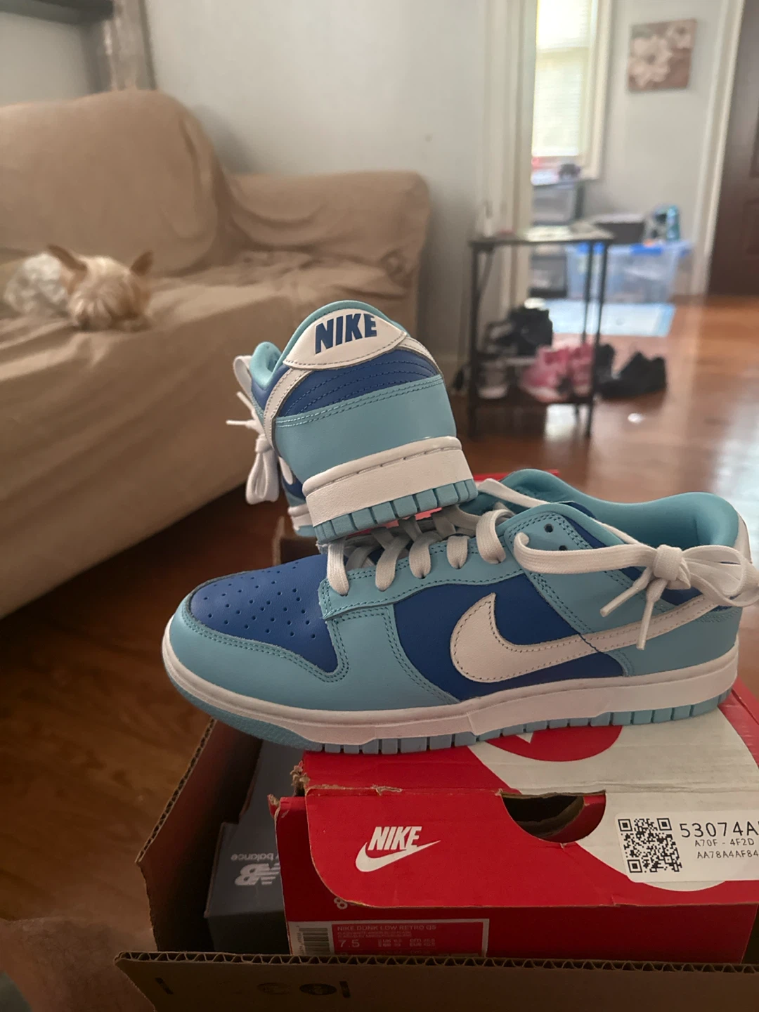 Nike Dunk Low Retro QS (US 7.5) "Ocean Bliss" - photo 5