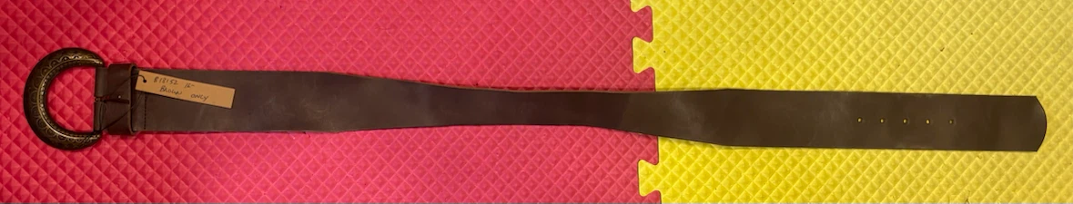 Brown Leather Belt with Decorative Buckle