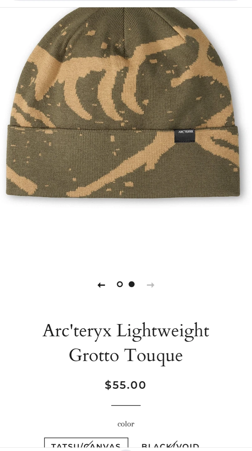 New Arc'teryx Lightweight Grotto Touque