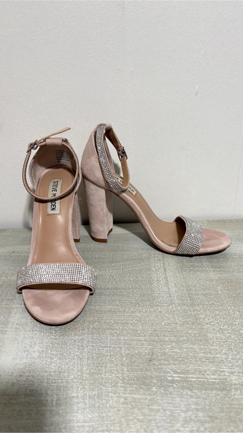 Steve Madden Women's Pink Embellished Block Heel Sandals Size 7 - photo 2