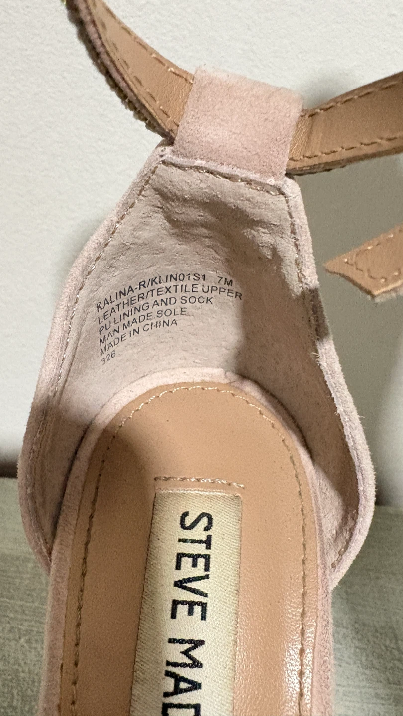 Steve Madden Women's Pink Embellished Block Heel Sandals Size 7 - photo 3