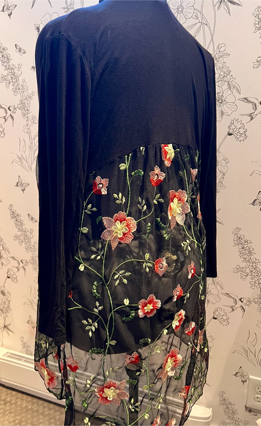 Black Embroidered Cardigan - photo 2