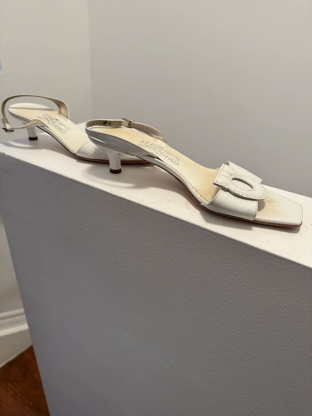 Salvatore Ferragamo White Slingback Heels - photo 2